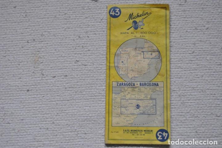 Cars and Motorcycles: MAPA MICHELIN ZARAGOZA - BARCELONA MADE IN FRANCE 12&ordf; EDICION 1969