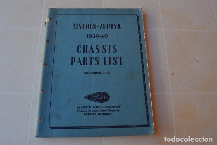 Automobili e Motociclette: 1936- 40 LINCOLN ZEPHYR CAT&Aacute;LOGO DE PIEZAS DE CHASIS RARO