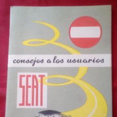 Coches y Motocicletas: CONSEJOS A LOS USUARIOS DE SEAT - AÑO 1970 - LIBRO QUE SE ENTREGABA CON CADA COCHE - IMPECABLE. Lote 201706635