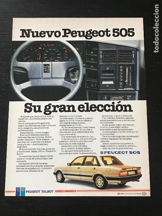 Coches y Motocicletas: PEUGEOT 505 - ANUNCIO PUBLICIDAD DE REVISTA RECORTE ORIGINAL