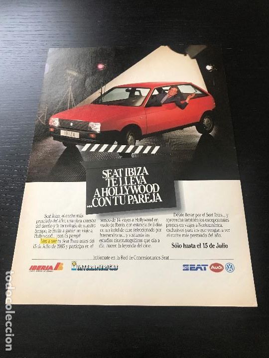Autos und Motorr&auml;der: SEAT IBIZA HOLLYWOOD IBERIA PROMOCION - RECORTE PRENSA REVISTA PUBLICIDAD ORIGINAL ANUNCIO - ESPA&Ntilde;OL