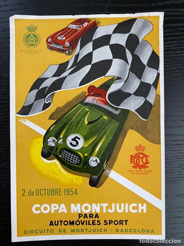 Autos und Motorr&auml;der: Propaganda cartel peque&ntilde;o formato original Copa Montjuich