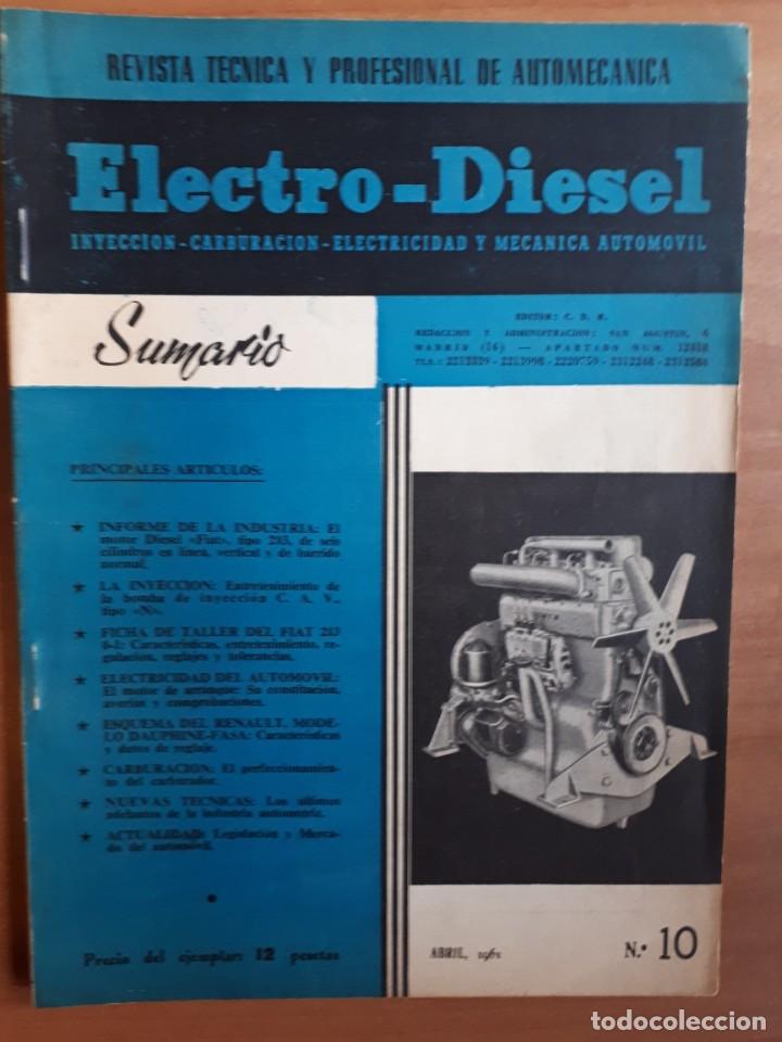 Carros e motociclos: ELECTRO-DIESEL. REVISTA TECNICA Y PROFESIONAL DE AUTOMECANICA N&ordm;10 ABRIL 1961