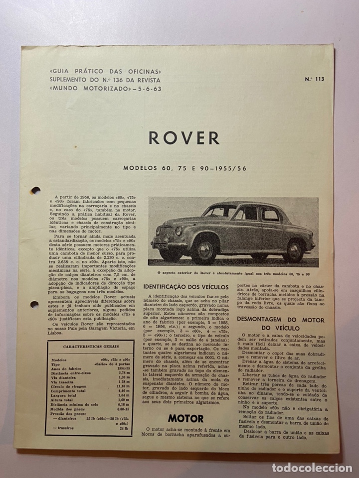 Coches y motocicletas: MANUAL DE TALLER PR&Aacute;CTICO ROVER MODELOS 60, 75 Y 90 - 1955/56