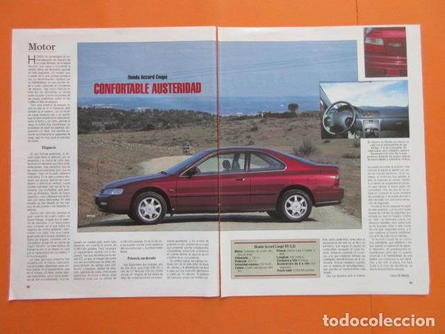 Coches y motocicletas: ARTICULO 1994 - HONDA ACCORD COUPE - TAMA&Ntilde;O 22,5 x 30 CM X 2 HOJAS - 2 PAGINAS CORTADA CENTRO