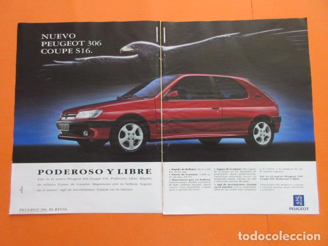 Coches y Motocicletas: PUBLICIDAD 1994 - PEUGEOT 306 COUPE S16 CITROEN ZX CODE - 22,5 x 30 CM X 2 HOJAS 2 PAGCORTADA CENTRO