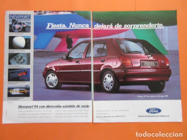 Carros e motociclos: PUBLICIDAD 1994 - FORD FIESTA NEWPORT - TAMA&Ntilde;O 22,5 x 30 CM X 2 HOJAS - 2 PAGINAS CORTADA CENTRO