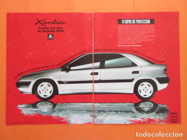 Coches y Motocicletas: PUBLICIDAD 1994 - CITROEN XANTIA COCHE A&Ntilde;O ESPA&Ntilde;A TAMA&Ntilde;O 22,5 x 30 CM X 2 HOJA 2 PAGI. CORTADA CENTR