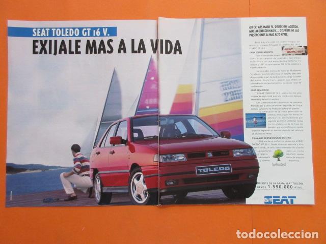 Coches y motocicletas: PUBLICIDAD 1993 - SEAT TOLEDO GT 16V - TAMA&Ntilde;O 22,5 x 30 CM X 2 HOJAS 2 PAG. CORTADA CENTRO