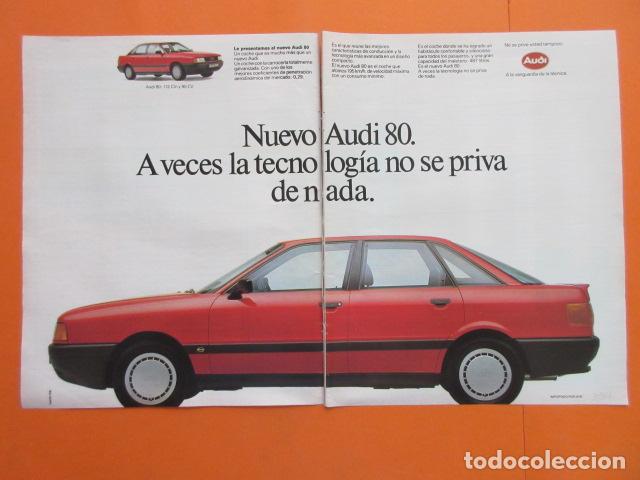Carros e motociclos: PUBLICIDAD 1987 - AUDI 80 - TAMA&Ntilde;O 22,5 x 30 CM X 2 HOJAS - 2 PAGINAS CORTADA CENTRO