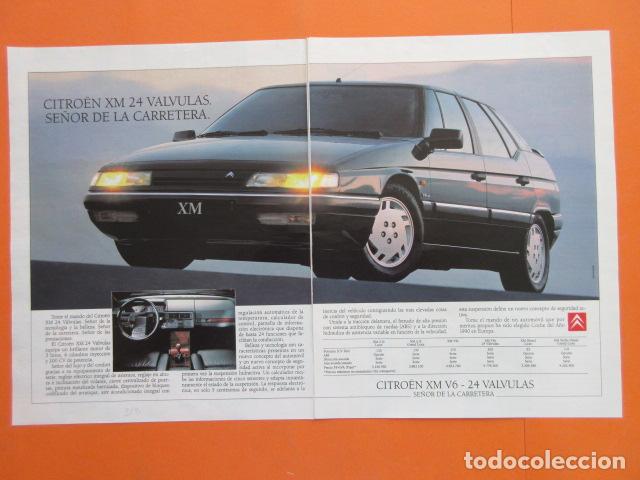 Coches y Motocicletas: PUBLICIDAD 1991 - CITROEN XM 24 VALVULAS - TAMA&Ntilde;O 22,5 x 30 CM X 2 HOJAS - 2 PAGINAS CORTADA CENTRO