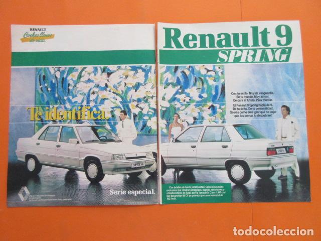 Carros e motociclos: PUBLICIDAD 1987 - RENAULT 9 SPRING - TAMA&Ntilde;O 22,5 x 30 CM X 2 HOJAS - 2 PAGI. CORTADA CENTRO