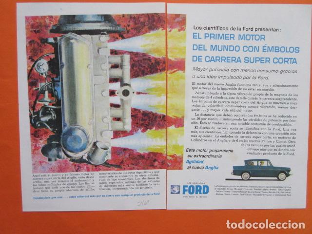 Coches y Motocicletas: PUBLICIDAD 1960 COLECCION COCHES - FORD ANGLIA - TAMA&Ntilde;O 13 X 18.5 CM X 2 HOJAS CORTADA CEN