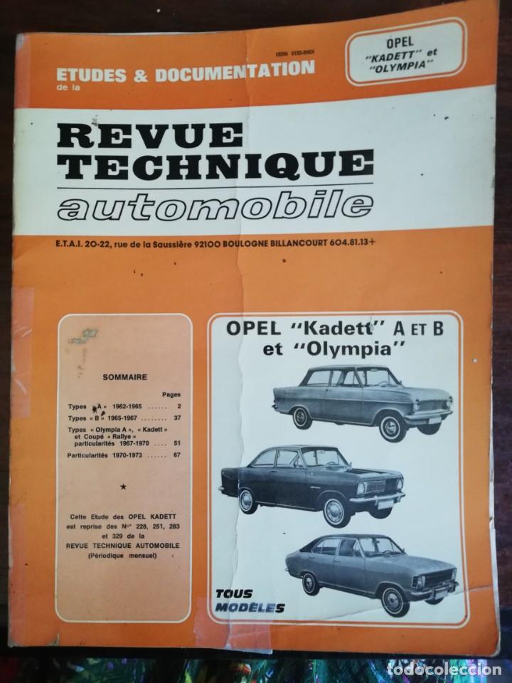 Carros e motociclos: REVUE TECHNIQUE AUTOMOBILE OPEL KADETT A ET B, ET OLYMPIA