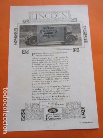 Autos und Motorr&auml;der: PUBLICIDAD 1930 - COLECCION COCHES - LINCOLN FORD FORDSON SEDAN DIETRICH