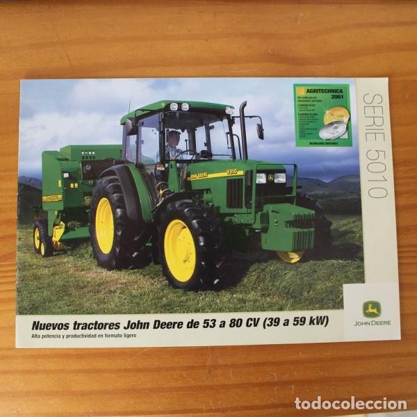 Coches y Motocicletas: JOHN DEERE SERIE 5010. CATALOGO TECNICO COMERCIAL TRACTOR. 12 PGS.