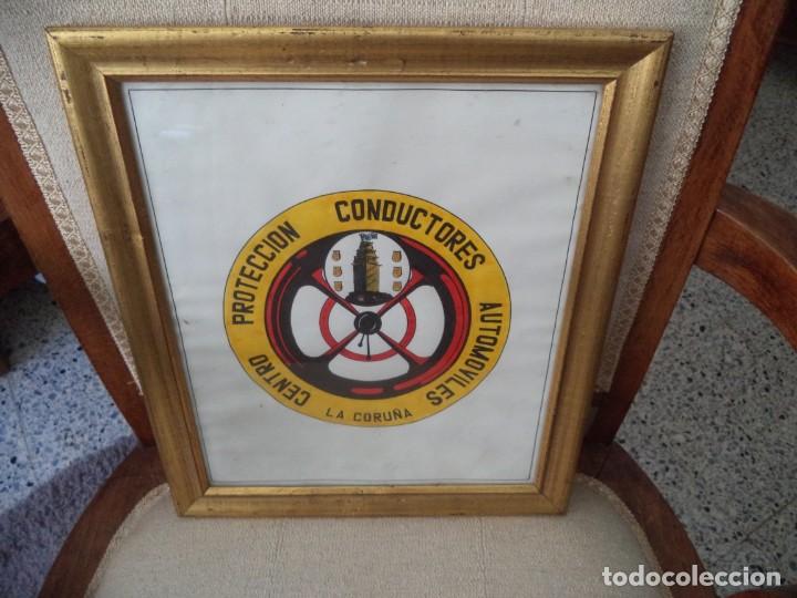 Coches y Motocicletas: Escudo Centro Protecci&oacute;n Conductores Automoviles La Coru&ntilde;a.Dibujo y pintado a mano.