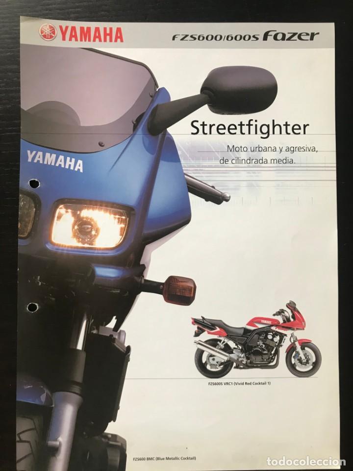 Coches y motocicletas: YAMAHA FZS 600 / 600S FAZER - FOLLETO CATALOGO ORIGINAL - EN ESPA&Ntilde;OL - A&Ntilde;O 2001