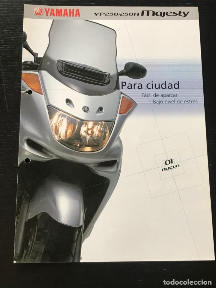 Coches y motocicletas: YAMAHA YP 250 / 250 A MAJESTY SCOOTER - FOLLETO CATALOGO ORIGINAL - EN ESPA&Ntilde;OL - A&Ntilde;O 2001