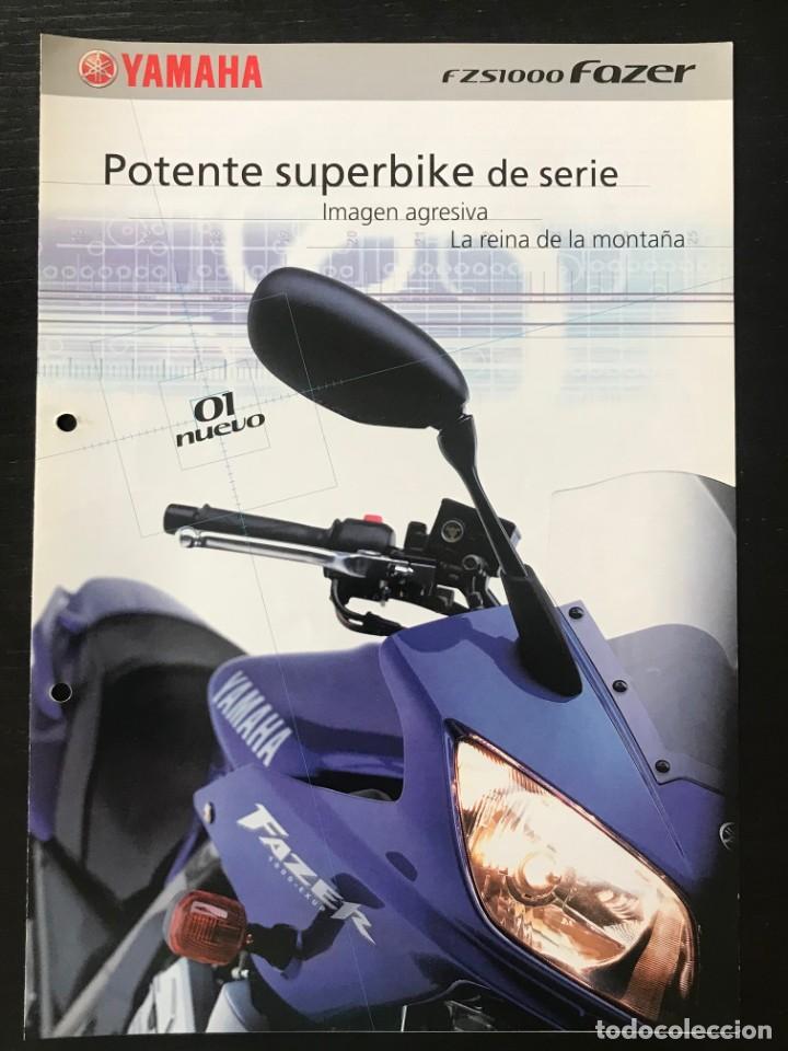 Coches y motocicletas: YAMAHA FZS 1000 FAZER - FOLLETO CATALOGO ORIGINAL - EN ESPA&Ntilde;OL - A&Ntilde;O 2001