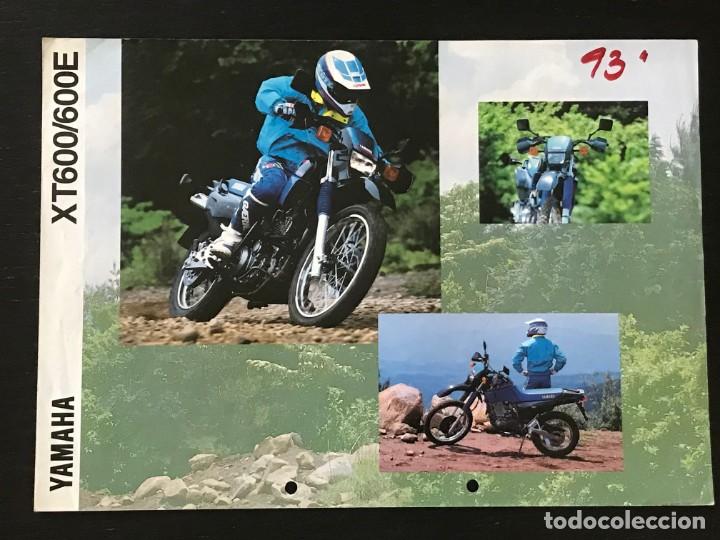 Coches y motocicletas: YAMAHA XT 600 / XT 600E - FOLLETO CATALOGO ORIGINAL - EN ESPA&Ntilde;OL - A&Ntilde;O 1993