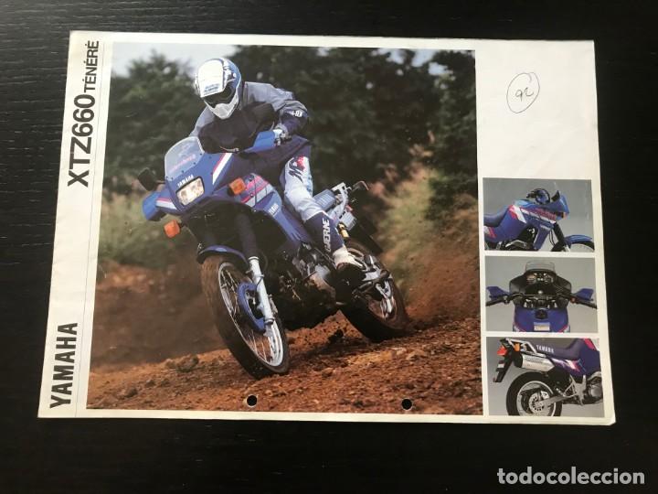 Coches y motocicletas: YAMAHA XTZ 660 TENERE - FOLLETO CATALOGO ORIGINAL - EN ESPA&Ntilde;OL - A&Ntilde;O 1992