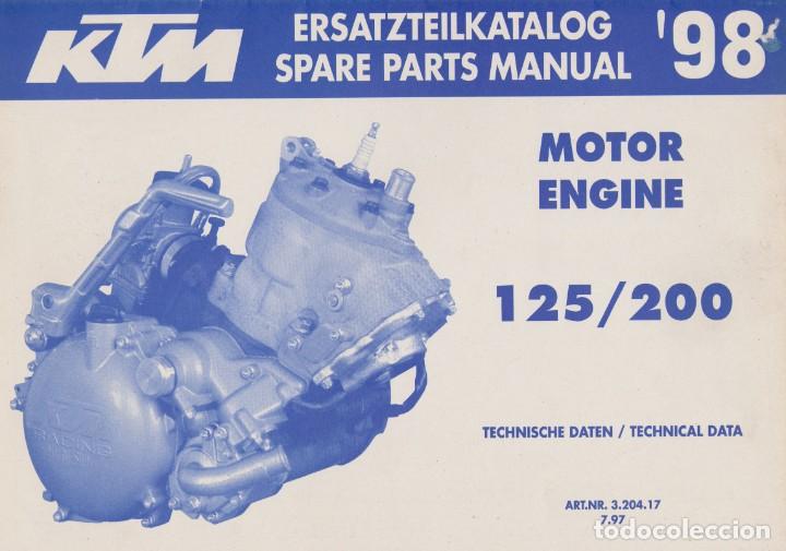 Carros e motociclos: CAT&Aacute;LOGO DE PIEZAS KTM DESPIECE MOTOR 125/200 SX EXC EGS MXC 1998