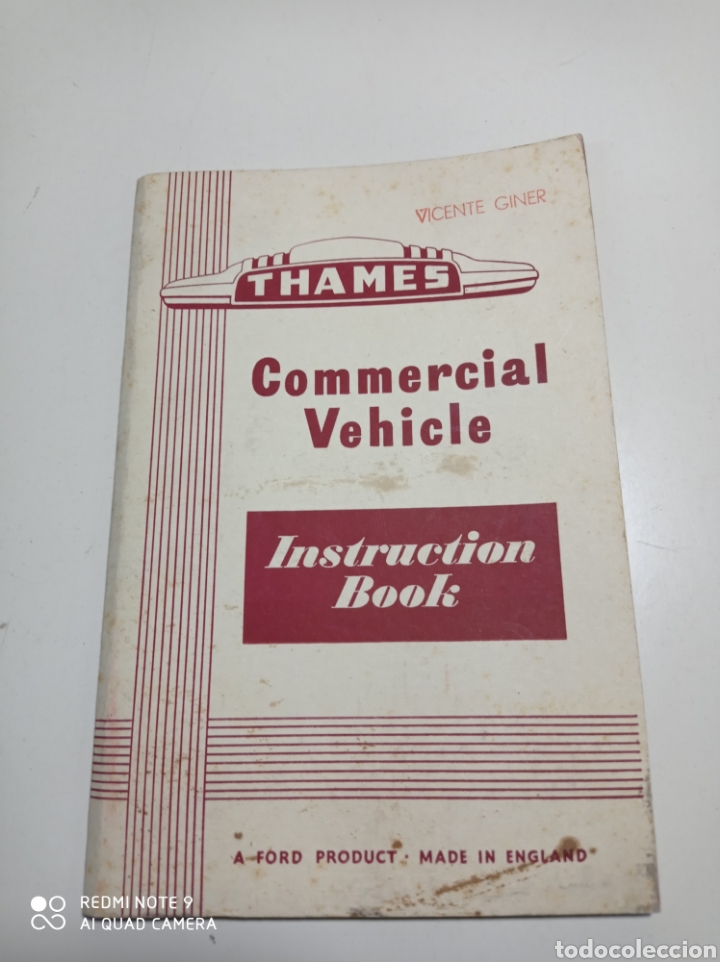 Carros e motociclos: Antiguo manual de instrucciones para veh&iacute;culos Thames, en ingl&eacute;s. a&ntilde;o 1955. Ford. Instruction book.