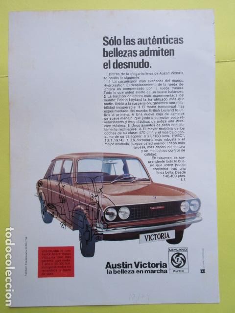 Coches y motocicletas: PUBLICIDAD 1974 - LEYLAND AUTHI AUSTIN VICTORIA