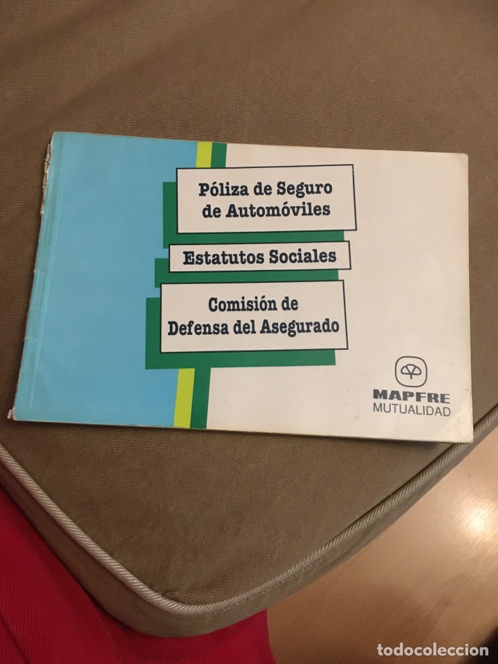 Coches y Motocicletas: MAPFRE libro P&oacute;lizas 1992 de seguro Autom&oacute;viles