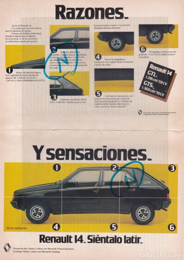 Automobili e Motociclette: PUBLICIDAD 1982. ANUNCIO COCHE RENAULT 14 GTL Y GTS (2 HOJAS)