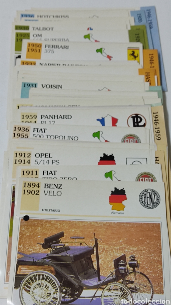 Cars and Motorcycles: LOTE FICHAS COCHES ANTIGUOS, ACTUALES, PROTOTIPOS... DE AGOSTINI. Tiene agujeros para archivador.