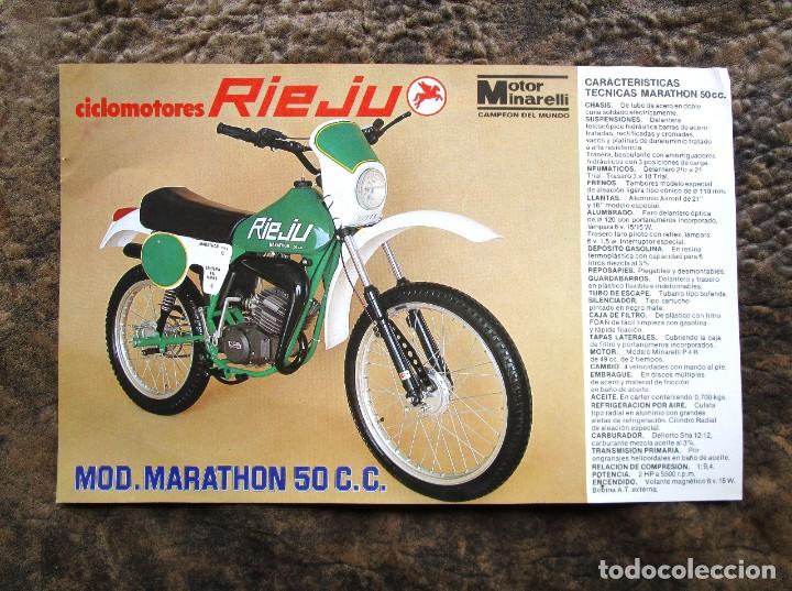 Coches y Motocicletas: catalogo original rieju varimat 50 c.c. y marathon 50 c.c. hoja publicidad