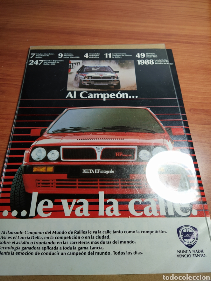 Coches y Motocicletas: Recorte publicidad enmarcado Lancia Delta hf integrale