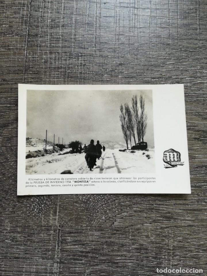 Coches y Motocicletas: Postal Montesa Prueba de invierno 1954