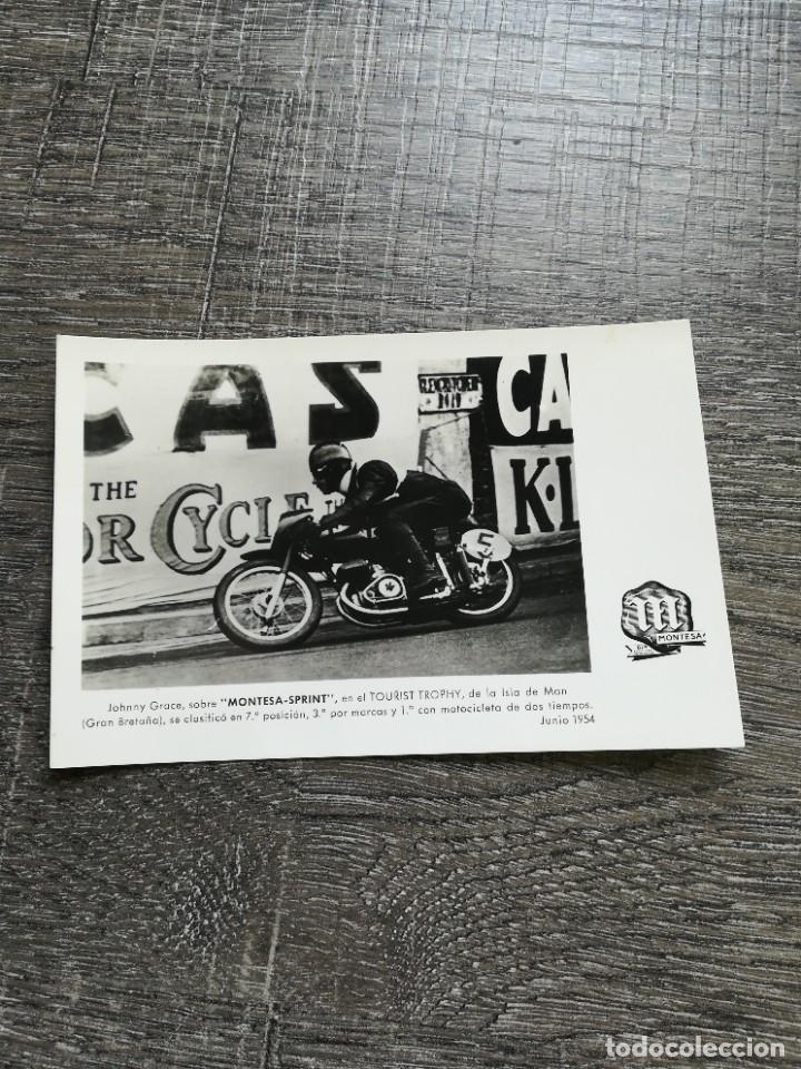 Coches y Motocicletas: Postal Montesa sprint Johnny grace tourist trophy Isla de man junio 1954