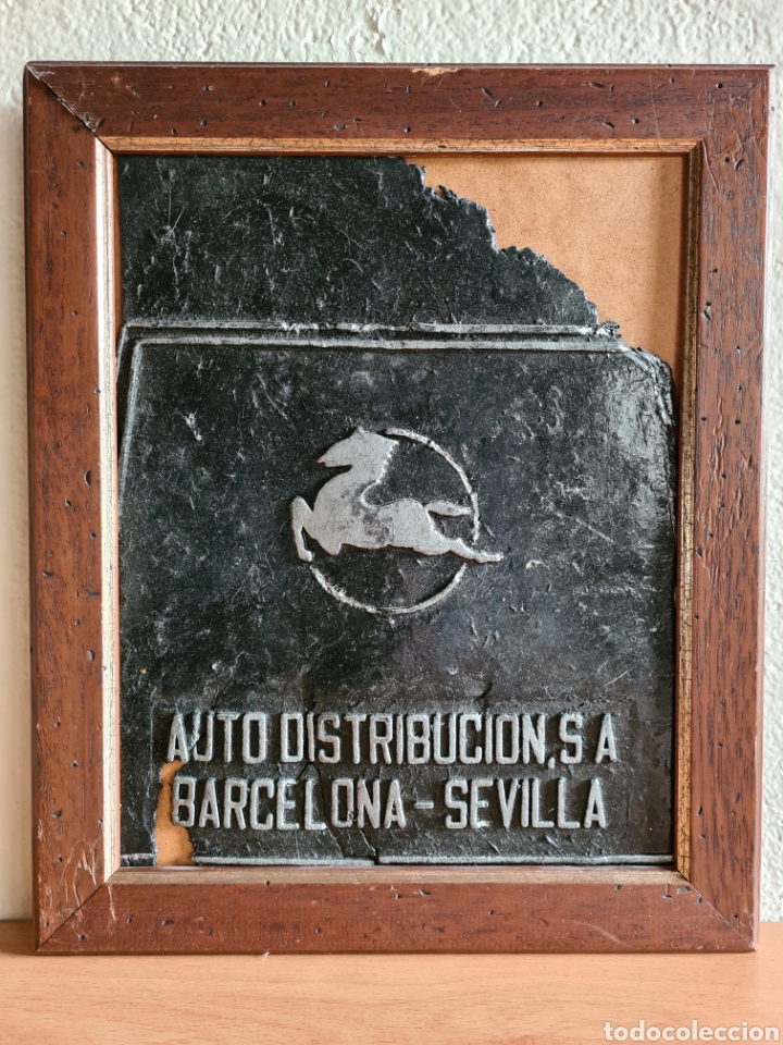 Coches y motocicletas: Cartel Cuadro Pegaso publicidad Autodistribucion SA Barcelona-Sevilla - Decoraci&oacute;n Vintage