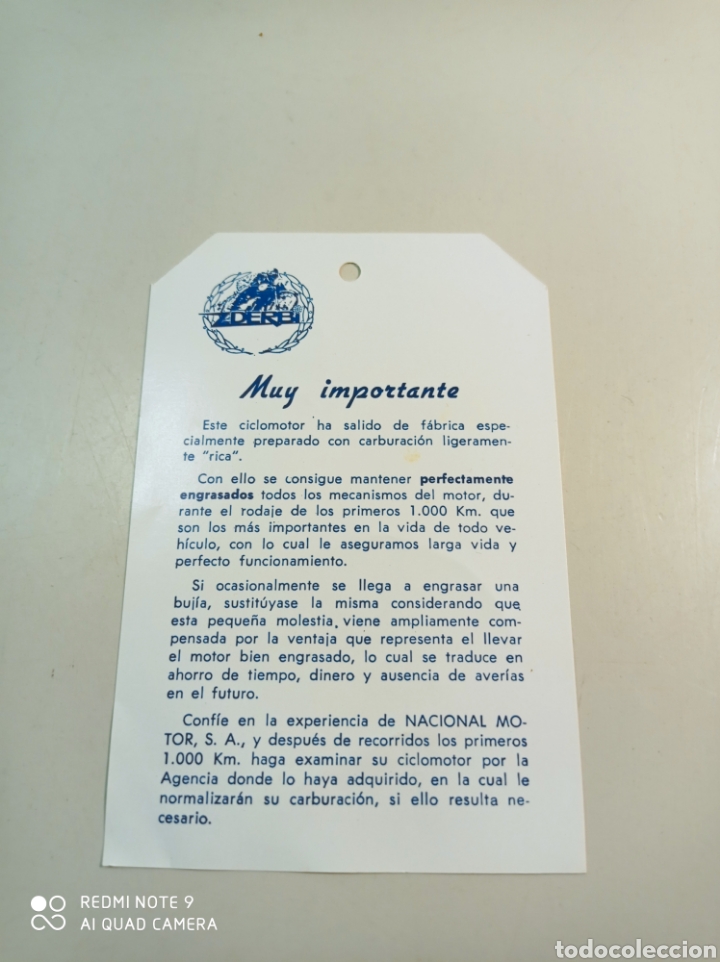 Coches y Motocicletas: Antigua bolsa carpeta con manual de instrucciones y otros papeles de la Derbi Varíant. - Foto 10 - 255024065