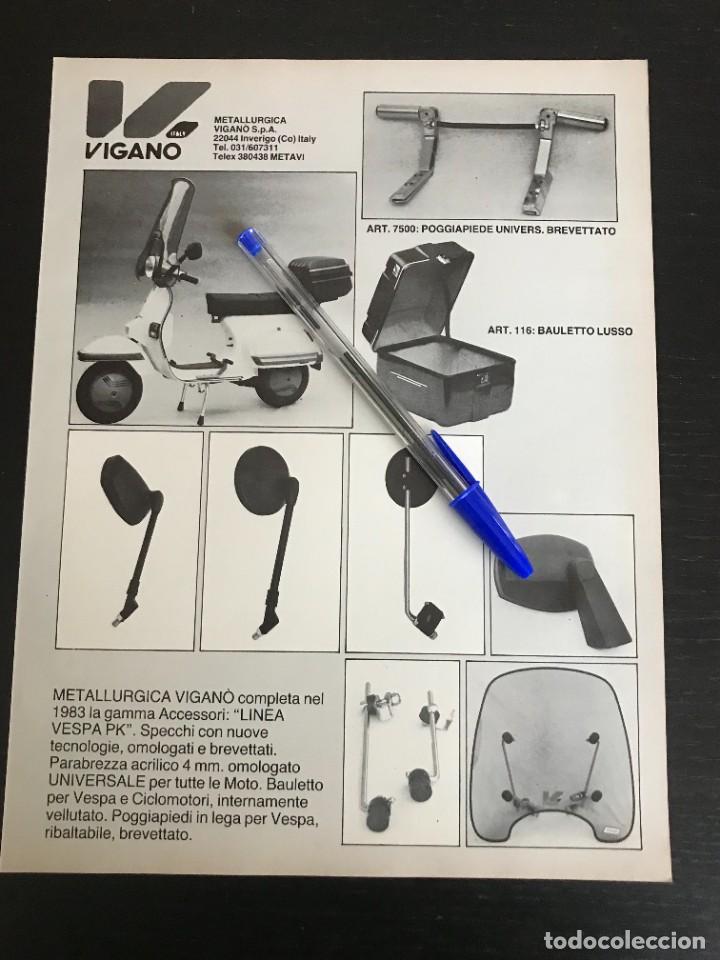 Coches y Motocicletas: VESPA VIGANO ACCESORIOS PK - ANUNCIO RECORTE PUBLICIDAD DE REVISTA ORIGINAL