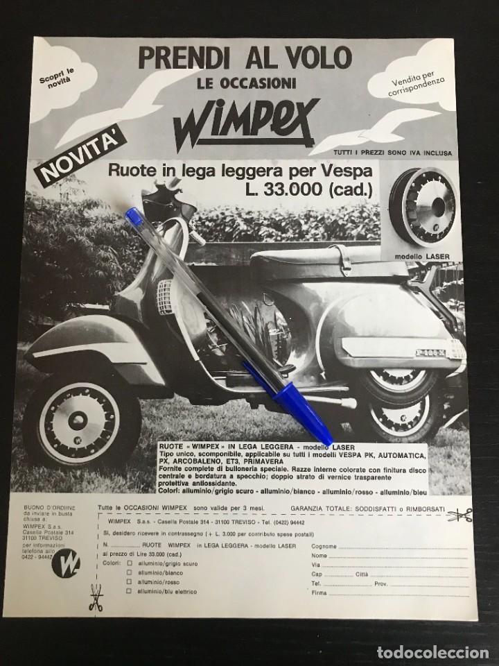 Coches y Motocicletas: VESPA WIMPEX LLANTA LASER - ANUNCIO RECORTE PUBLICIDAD DE REVISTA ORIGINAL