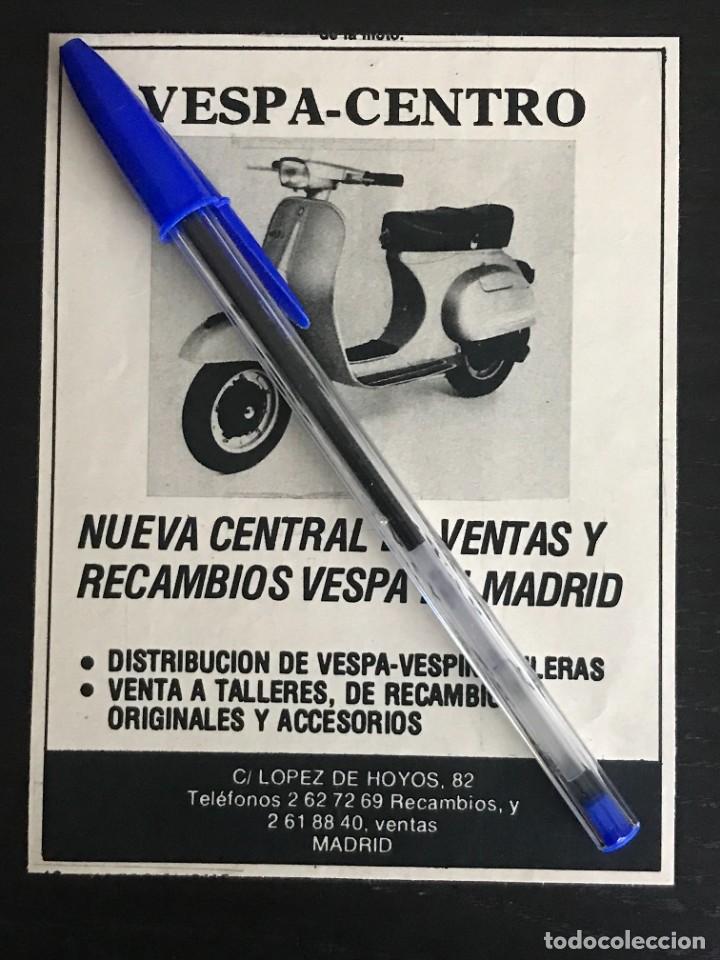 Coches y Motocicletas: VESPA CENTRO MADRID MOTO CONCESIONARIO AGENTE - RECORTE PRENSA REVISTA ANUNCIO PUBLICIDAD