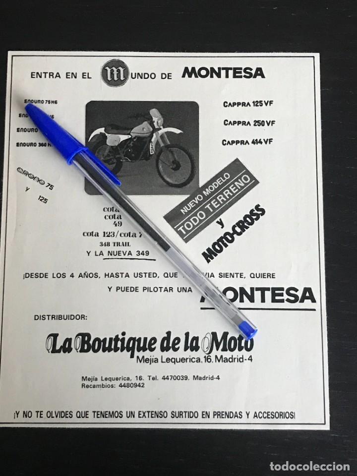 Coches y Motocicletas: MONTESA CAPPRA ENDURO COTA LA BOUTIQUE DE LA MOTO - RECORTE PRENSA REVISTA ANUNCIO PUBLICIDAD