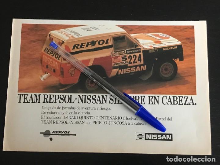 Cars and Motorcycles: NISSAN PATROL TEAM REPSONL RAID QUINTO CENTENARIO - RECORTE PRENSA REVISTA ANUNCIO PUBLICIDAD