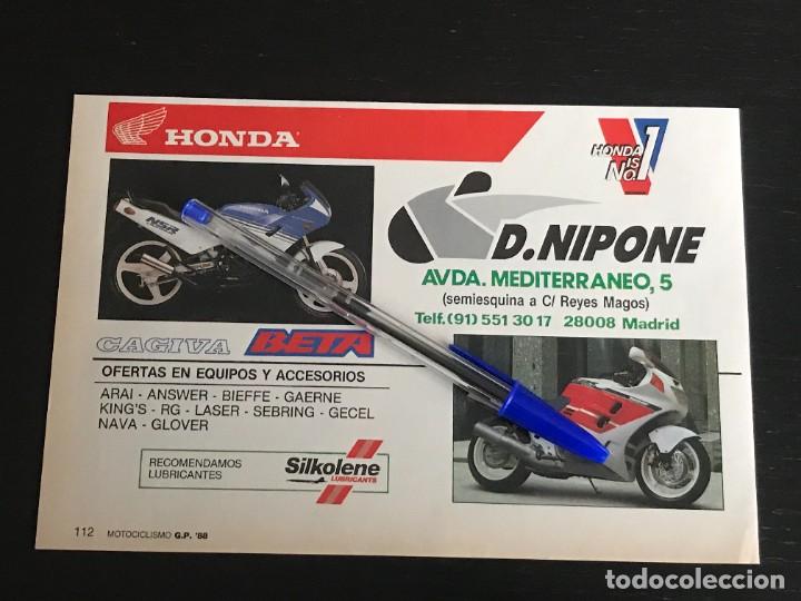 Coches y motocicletas: HONDA NSR 75 CBR 1000 F D. NIPONE MADRID - RECORTE PRENSA REVISTA ANUNCIO PUBLICIDAD