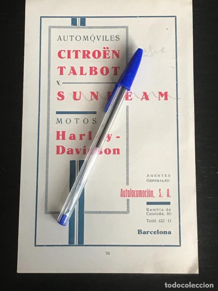 Coches y Motocicletas: CITROEN TALBOT HARLEY AUTOLOCMOCION SA BARCELONA - ANUNCIO RECORTE PUBLICIDAD REVISTA ORIGINAL