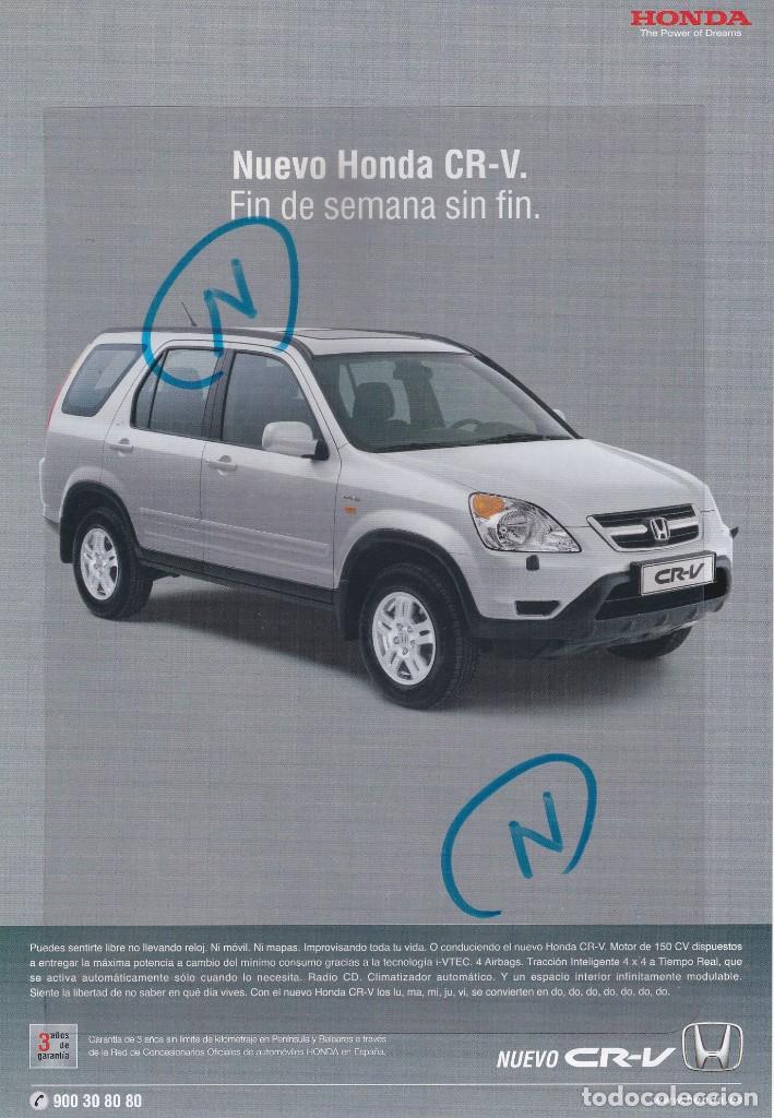 Coches y Motocicletas: PUBLICIDAD 2002. ANUNCIO COCHE HONDA CR-V