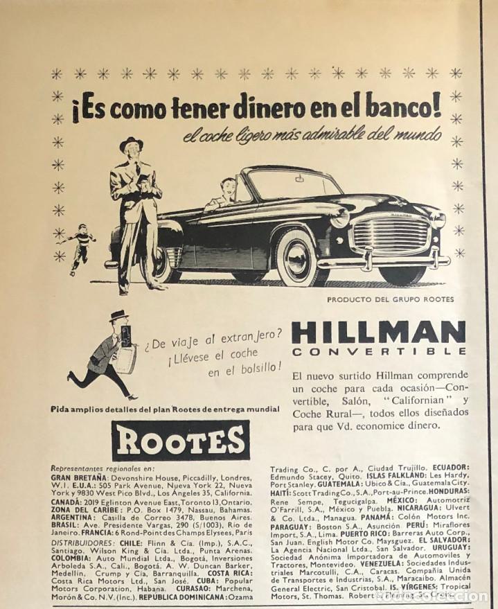 Autos und Motorr&auml;der: Publicidad en prensa de autom&oacute;viles Hillman. Original 1954. 14 x 17 cm. Buen estado