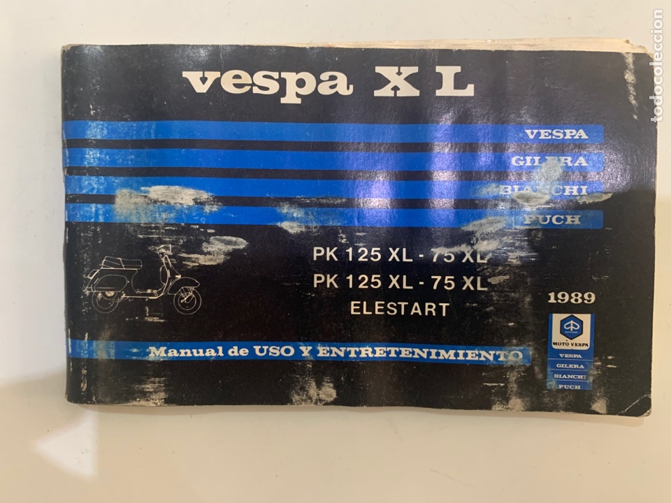 Coches y Motocicletas: Manual de uso y entretenimiento vespa XL PK 125-75 elestart de 1989