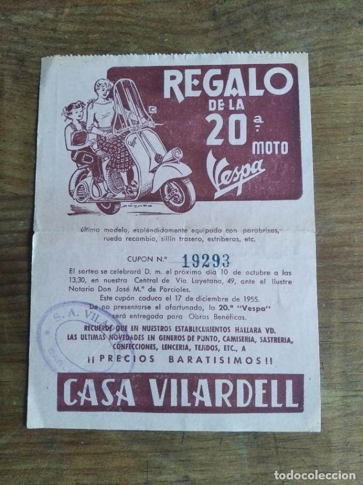 Coches y Motocicletas: CUP&Oacute;N SORTEO VESPA 1955 BUEN ESTADO