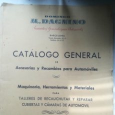 Coches y Motocicletas: BARCELONA. DOMINGO M. DAGNINO, CATÁLOGO GENERAL. ACCESORIOS Y RECAMBIOS PARA AUTOMÓVILES,1952.